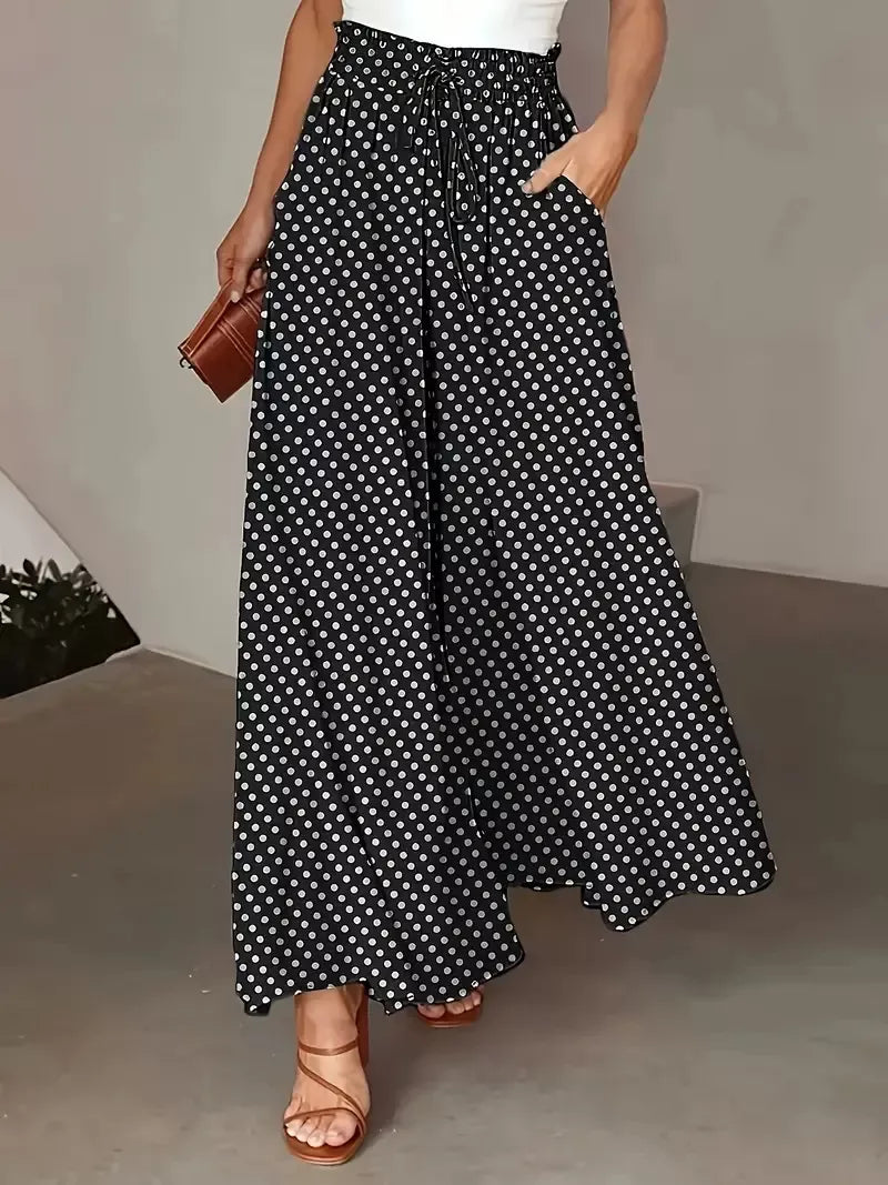 👖 50% RABATT JETZT! ✨ Unifarbene Marlene-Hose mit hohem Bund – Baumwollmischung, lockere Passform & verstellbarer Kordelzug 🌿