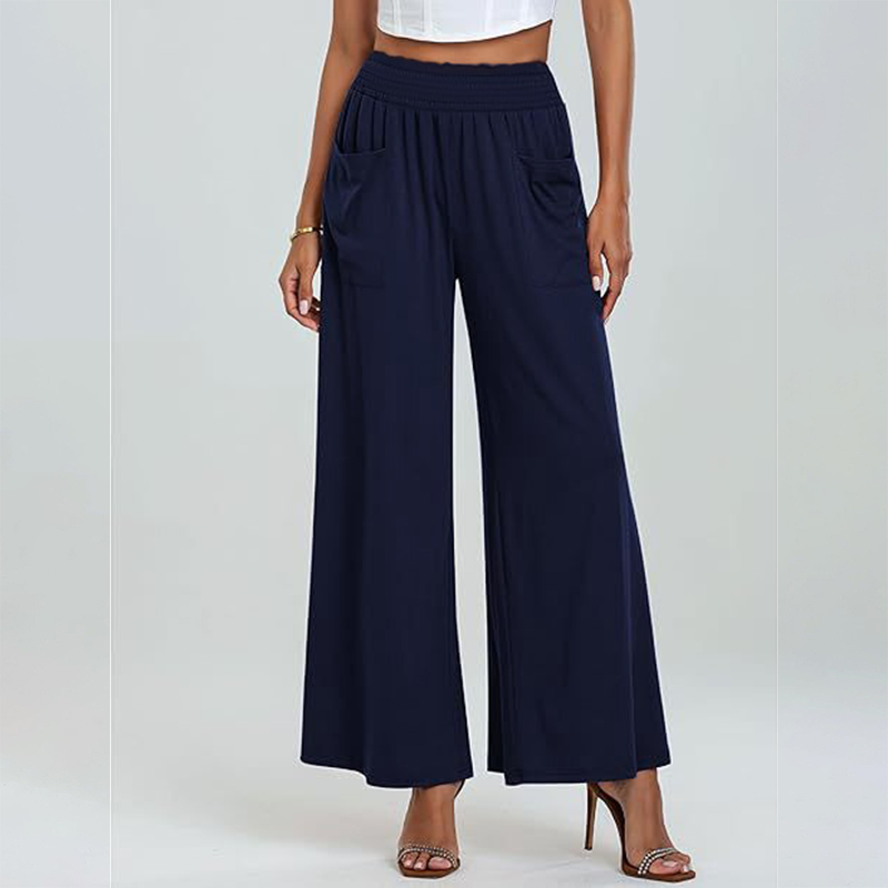 👖 Damen Freizeithose mit Elastischem Bund 🌿 Hohe Taille, Lockere Passform & Taschen