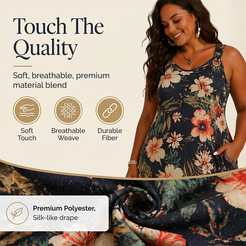 🔥 50% RABATT! 👗 Elegantes V-Ausschnitt Maxikleid – Ärmelloses Sommerkleid mit Camouflage-Print | Leicht, Bequem & Für Jeden Anlass ✨