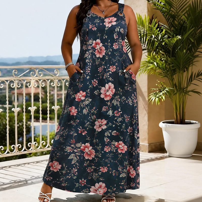 🔥 50% RABATT! 👗 Elegantes V-Ausschnitt Maxikleid – Ärmelloses Sommerkleid mit Camouflage-Print | Leicht, Bequem & Für Jeden Anlass ✨