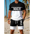 👕 Herren Sommer-Set mit T-Shirt und Shorts 🌿 Bequem, Lässig & Modernes Color-Block Design