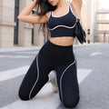 🔥 50% RABATT! 🧘‍♀️ Damen Yoga Set – Farbblock Sporttop & High Waist Leggings | Figurformend, Bequem & Für Jedes Workout ✨
