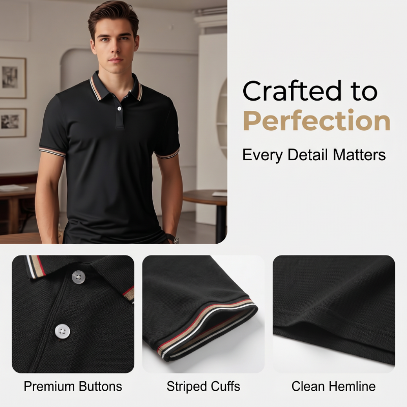 👔 Herren Poloshirt mit Kontrastkragen ☀️ Schnell Trocknend, Bequem & Ideal für Sommer und Freizeit