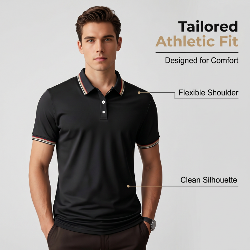 👔 Herren Poloshirt mit Kontrastkragen ☀️ Schnell Trocknend, Bequem & Ideal für Sommer und Freizeit