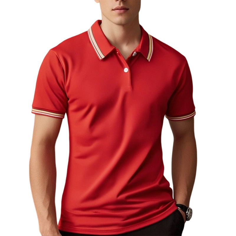 👔 Herren Poloshirt mit Kontrastkragen ☀️ Schnell Trocknend, Bequem & Ideal für Sommer und Freizeit