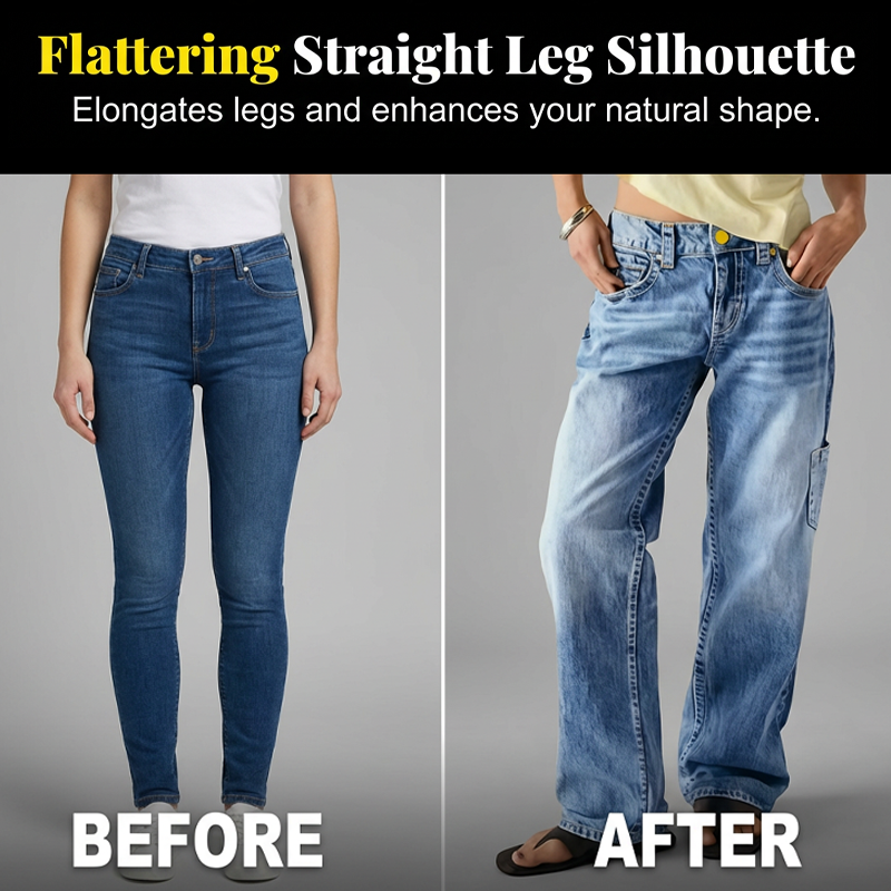🔥 50% RABATT! 👖 Lockere Straight Leg Damen Jeans – Bequeme Passform, Zeitloser Stil & Perfekt für Jeden Tag ✨