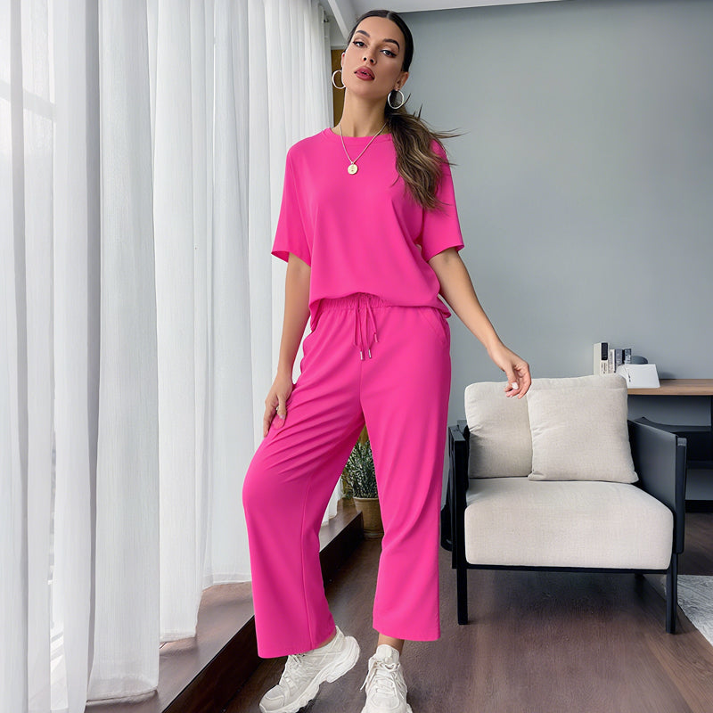 🌸 Damen Zweiteiler Set mit Kurzarmshirt & Culotte Hose ✨ Bequem, Locker & Ideal für Sommer und Freizeit