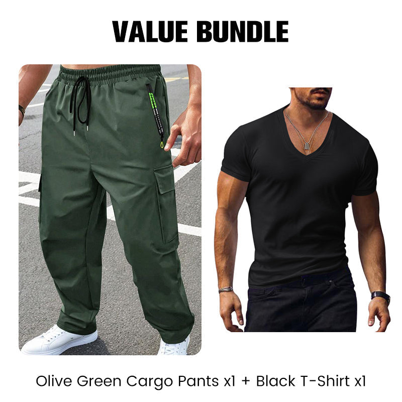 ⏰ 50 % RABATT – Nur für kurze Zeit 🛠️ Herren Cargo-Hose 🌿 Strapazierfähig, Mehrere Taschen & Lockere Passform für Outdoor und Freizeit