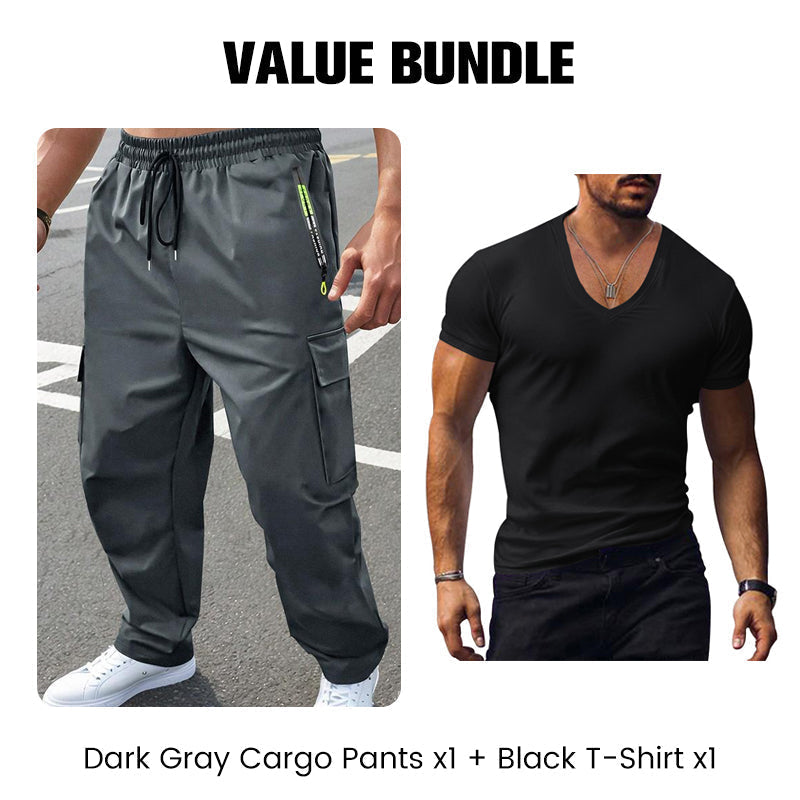 ⏰ 50 % RABATT – Nur für kurze Zeit 🛠️ Herren Cargo-Hose 🌿 Strapazierfähig, Mehrere Taschen & Lockere Passform für Outdoor und Freizeit