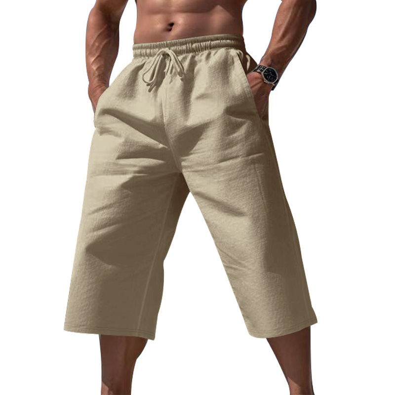 ⏰ 50 % RABATT – Nur für kurze Zeit 🌿 Herren Leinenhose in 7/8-Länge ☀️ Locker, Atmungsaktiv & Ideal für Sommer und Freizeit