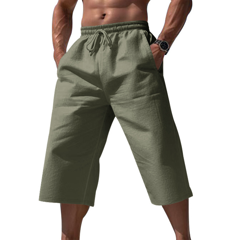 ⏰ 50 % RABATT – Nur für kurze Zeit 🌿 Herren Leinenhose in 7/8-Länge ☀️ Locker, Atmungsaktiv & Ideal für Sommer und Freizeit