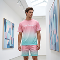 🌴 Herren Sommer-Set mit Print 👕 Lässiges T-Shirt & Shorts – Bequem für Freizeit, Strand und Urlaub