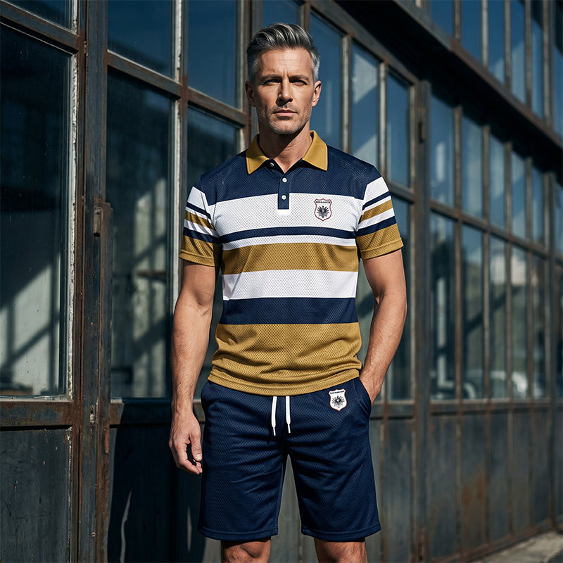 👕 Herren Sommer-Set mit Streifen ✨ T-Shirt & Shorts – Bequem für Alltag, Urlaub und Freizeit