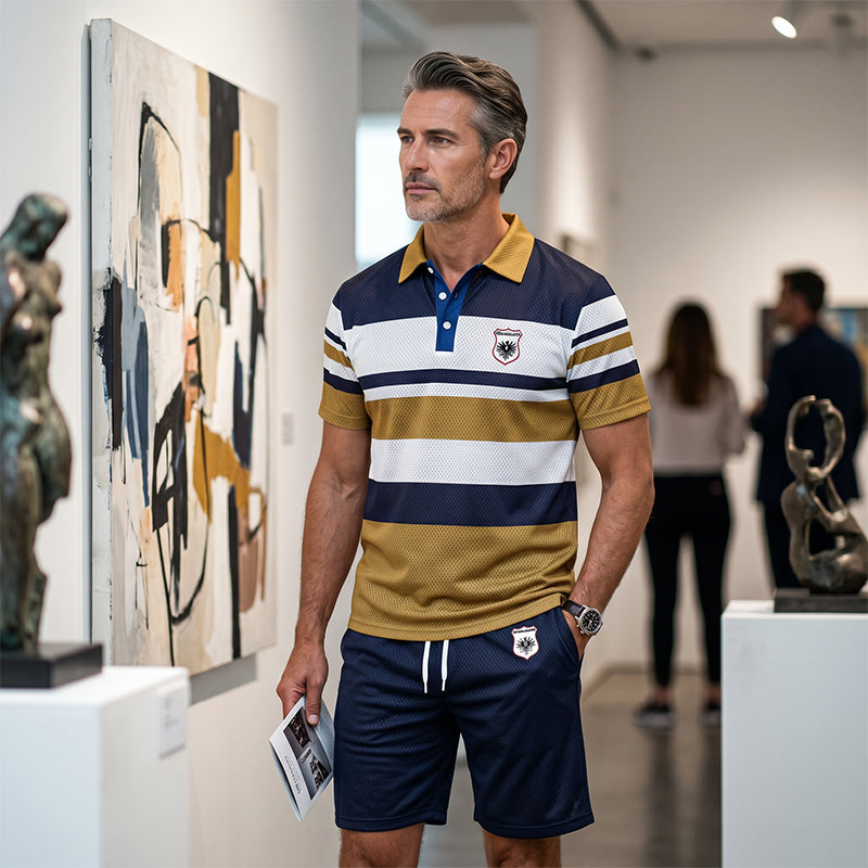 👕 Herren Sommer-Set mit Streifen ✨ T-Shirt & Shorts – Bequem für Alltag, Urlaub und Freizeit