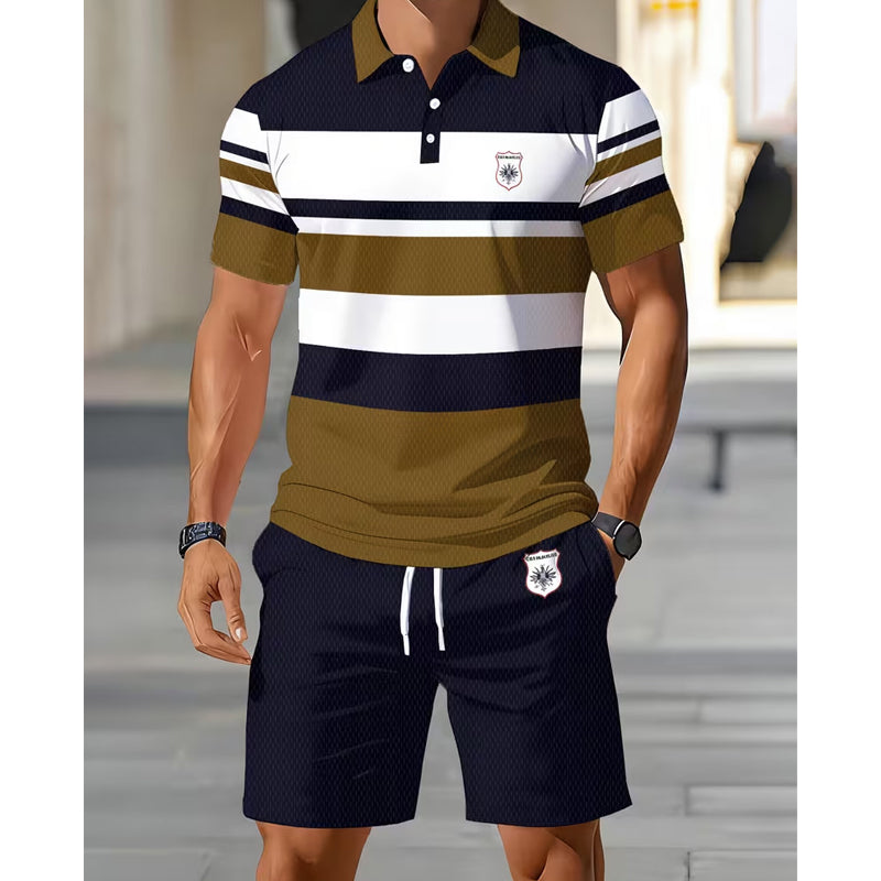 👕 Herren Sommer-Set mit Streifen ✨ T-Shirt & Shorts – Bequem für Alltag, Urlaub und Freizeit