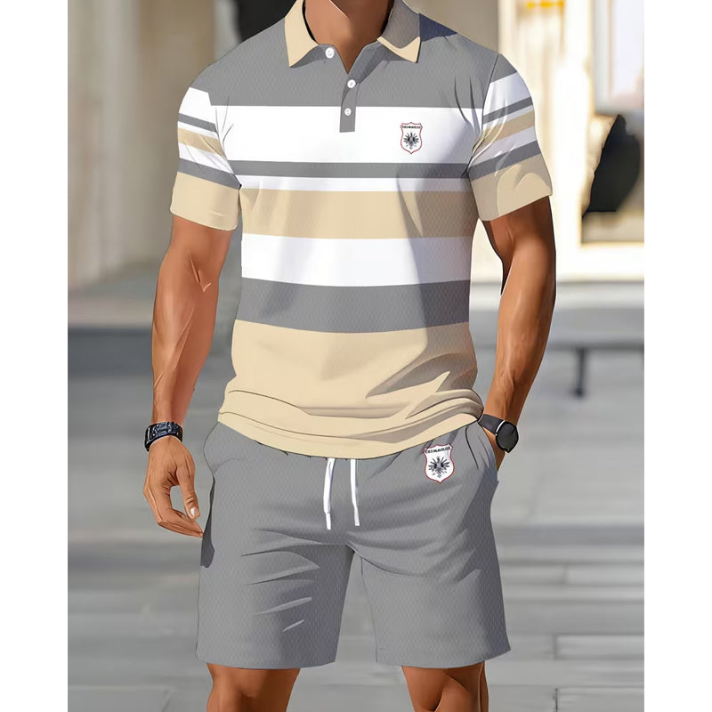 👕 Herren Sommer-Set mit Streifen ✨ T-Shirt & Shorts – Bequem für Alltag, Urlaub und Freizeit