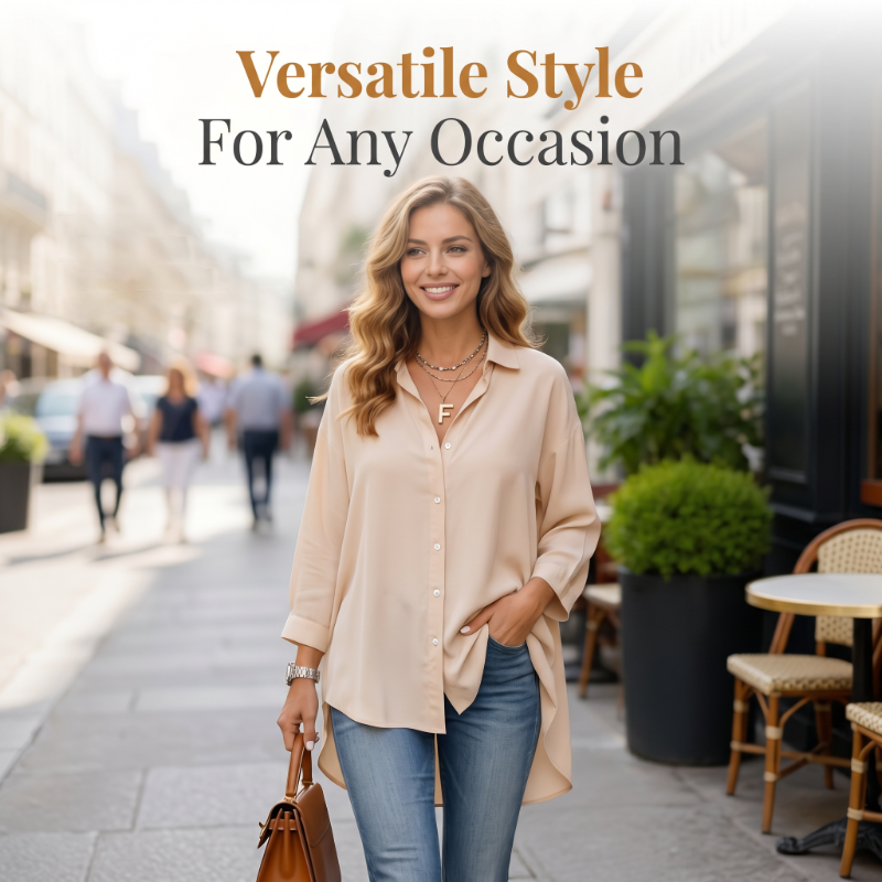🔥 50% RABATT! 👚 Damen Bluse mit Kragen ✨ Lockere Passform, Langarm & Knopfleiste für Alltag und Freizeit