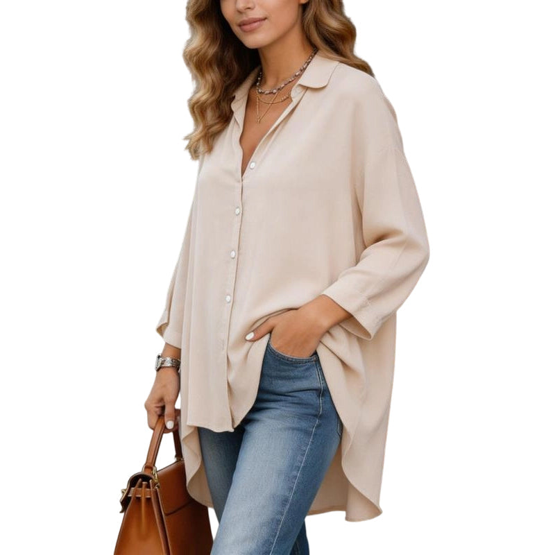 🔥 50% RABATT! 👚 Damen Bluse mit Kragen ✨ Lockere Passform, Langarm & Knopfleiste für Alltag und Freizeit