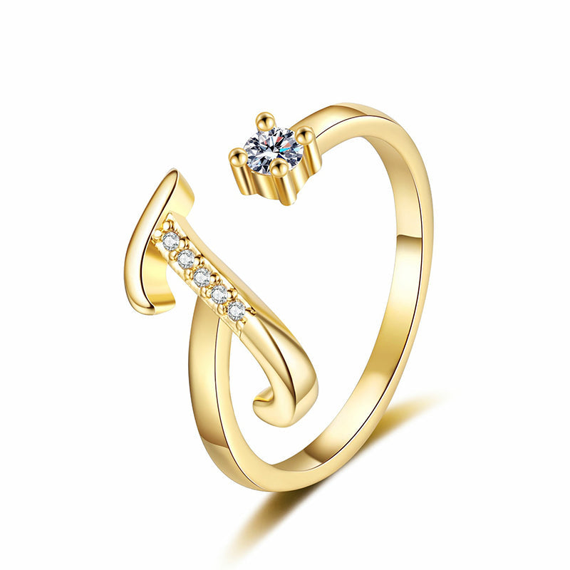 ⏰ 50 % RABATT – Nur für kurze Zeit 💍 Damen Ring mit Buchstaben ✨ Funkelnde Zirkonia-Verzierung, Verstellbare Größe & Elegantes Design