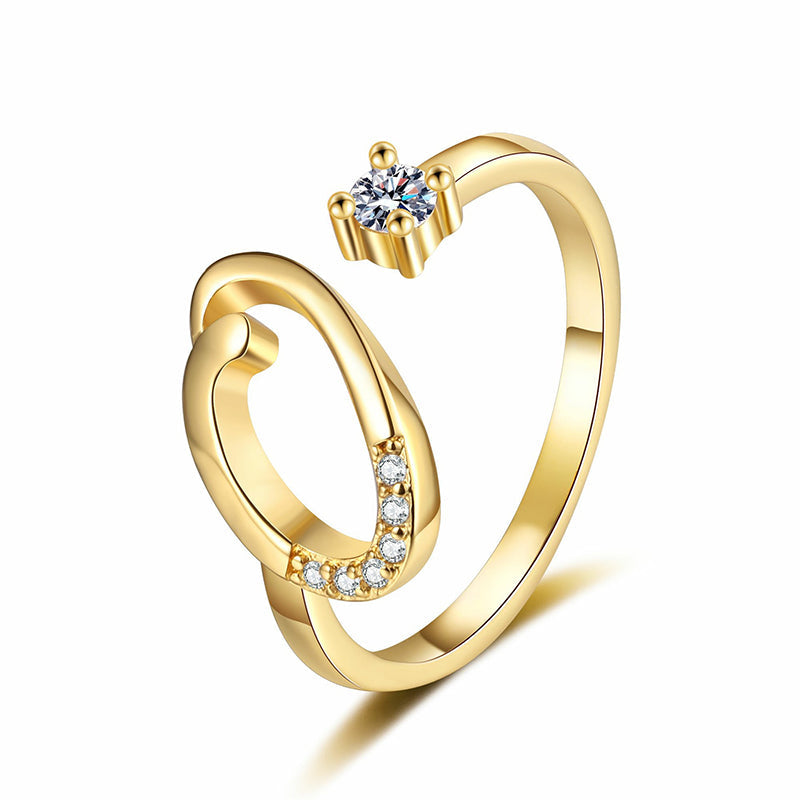 ⏰ 50 % RABATT – Nur für kurze Zeit 💍 Damen Ring mit Buchstaben ✨ Funkelnde Zirkonia-Verzierung, Verstellbare Größe & Elegantes Design