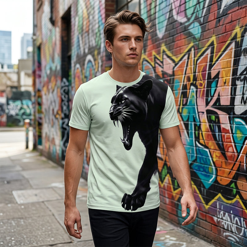 🔥 50% RABATT! 🐆 Herren Panther Print T-Shirt ✨ Atmungsaktiv, Bequem & Perfekt für Alltag und Freizeit