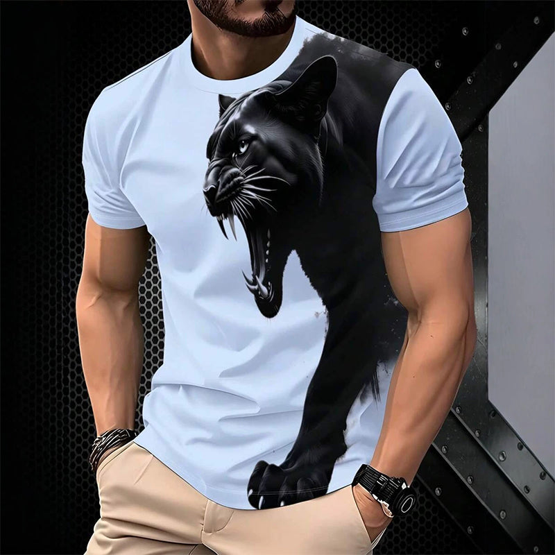 🔥 50% RABATT! 🐆 Herren Panther Print T-Shirt ✨ Atmungsaktiv, Bequem & Perfekt für Alltag und Freizeit