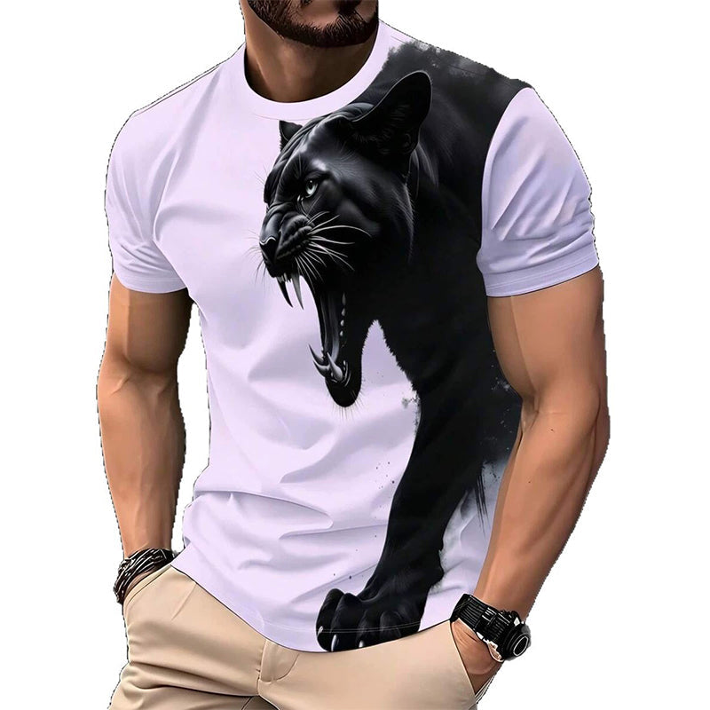 🔥 50% RABATT! 🐆 Herren Panther Print T-Shirt ✨ Atmungsaktiv, Bequem & Perfekt für Alltag und Freizeit