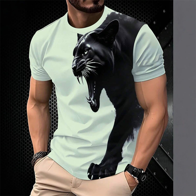 🔥 50% RABATT! 🐆 Herren Panther Print T-Shirt ✨ Atmungsaktiv, Bequem & Perfekt für Alltag und Freizeit