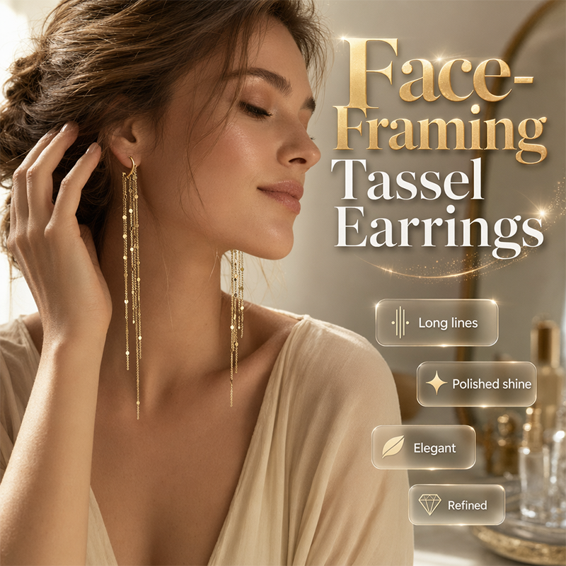 💫 50% RABATT! ✨ Lange Damen Ohrclips mit Metallfransen 💎 Elegantes Design, Modern & Vielseitig Kombinierbar