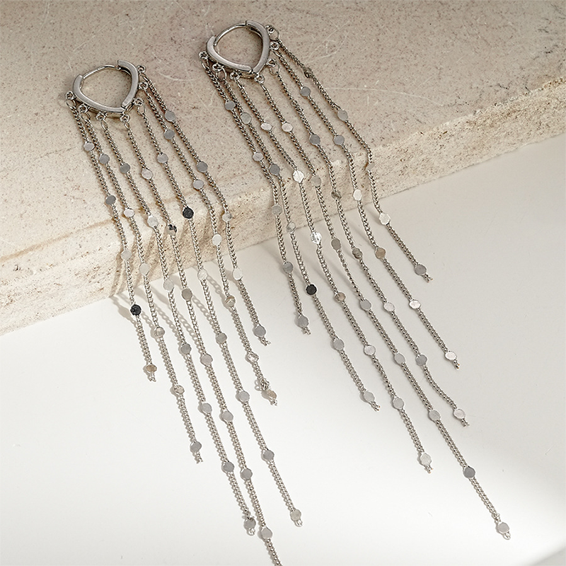 💫 50% RABATT! ✨ Lange Damen Ohrclips mit Metallfransen 💎 Elegantes Design, Modern & Vielseitig Kombinierbar