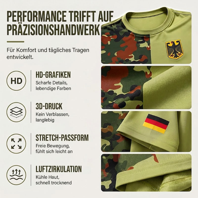 Herren Camouflage Patchwork Rundhals-T-Shirt
