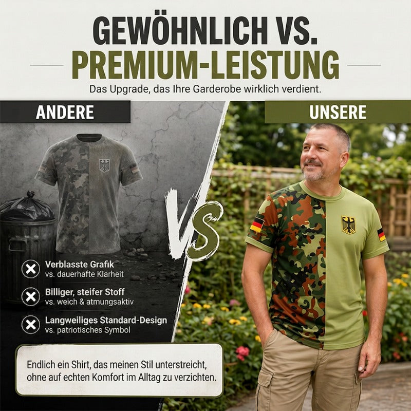 Herren Camouflage Patchwork Rundhals-T-Shirt