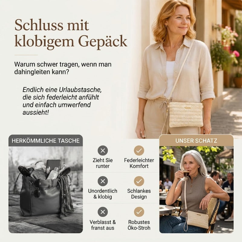 👜 Moderne Stroh- & Basttasche 2026 – schlichte Handtasche als Shopper & Clutch, ideal für Sommer, Strand & Urlaub ☀️
