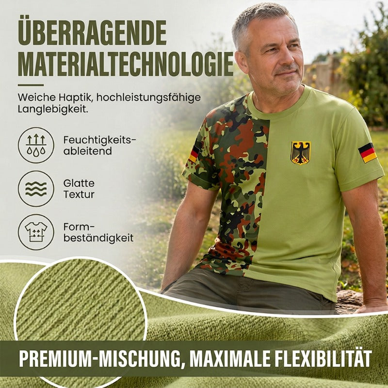Herren Camouflage Patchwork Rundhals-T-Shirt