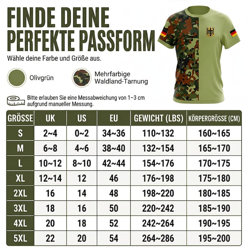 Herren Camouflage Patchwork Rundhals-T-Shirt
